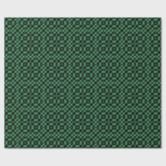 Classic Holiday Green Checkered Pattern  Geschenkpapier (Flach)