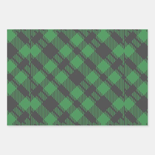Classic Holiday Green Checkered Pattern  Geschenkpapier Set (Vorderseite 2)
