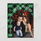 Classic Holiday Green Checkered Pattern Postkarte (Vorderseite)