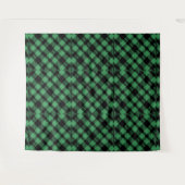 Classic Holiday Green Checkered Pattern  Wandteppich (Vorderseite (Horizontal))
