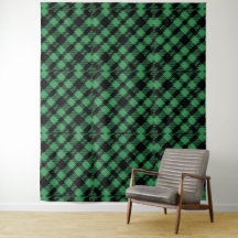 Classic Holiday Green Checkered Pattern 
