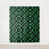 Classic Holiday Green Checkered Pattern  Wandteppich (Vorderseite)