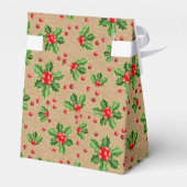 Classic Holiday Green Holly Red Berries Geschenkschachtel (Rückseite)