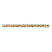 Classic Holiday Green Holly Red Berries Satinband (Vorderseite)