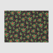 Classic Holiday Green Holly Red Berries Seidenpapier (Vorderseite)