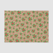 Classic Holiday Green Holly Red Berries Seidenpapier (Vorderseite)
