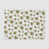 Classic Holiday Green Holly Red Berries Seidenpapier (Vorderseite)