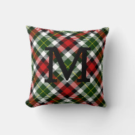 Classic Holiday Kariert Monogram INITIAL Christmas Kissen