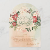 Classic Holiday Party Poinsettia Wreath Arch Einladung (Vorderseite)