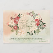 Classic Holiday Party Poinsettia Wreath Splendor Einladung (Vorderseite)