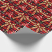 Classic Holiday Plaid -Family Name Geschenkpapier (Ecke)
