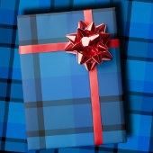 Classic holiday plaid navy blue Christmas Gift Geschenkpapier