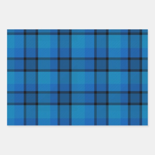 Classic holiday plaid navy blue Christmas Gift Geschenkpapier Set (Vorderseite 2)