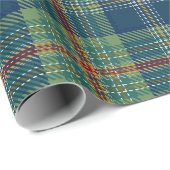 Classic Holiday Plaid Stylish Green & Navy Xmas Geschenkpapier (Rolleneckpunkt)