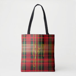Classic Holiday Red and Green Kariert Tartan 'Joy' Tasche