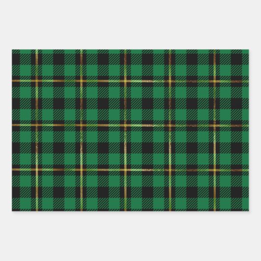 Classic Holiday Red Green Kariert Christmas Einfac Geschenkpapier Set (Vorderseite 3)