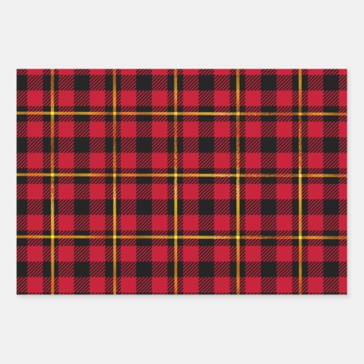 Classic Holiday Red Green Kariert Christmas Einfac Geschenkpapier Set (Vorderseite)