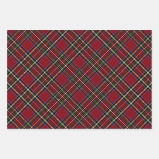 Classic Holiday Red Tartan Geschenkpapier Set (Vorderseite 3)