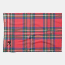 Classic Holiday Red Tartan Karierte INITIALS Festi Geschirrtuch
