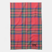 Classic Holiday Red Tartan Karierte INITIALS Festi Geschirrtuch (Vertikal)