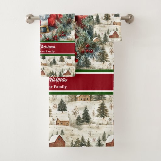 Classic Holiday Santa Claus Badetuch Set (Insitu)