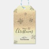 Classic Holiday Snowflake Imitate Gold Glitzer Geschenkanhänger (Vorderseite)