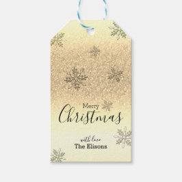 Classic Holiday Snowflake Imitate Gold Glitzer Geschenkanhänger