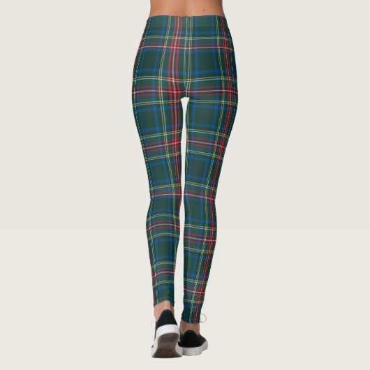 Classic Holiday Tartan Kariert Black Red Green Leggings (Rückseite)