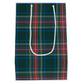 Classic Holiday Tartan Kariert Preppy Christmas Mittlere Geschenktüte (Rückseite)