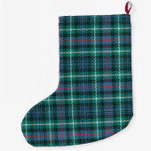 Classic Holiday Tartan Karierte INITIALS Festival Großer Weihnachtsstrumpf (Rückseite)