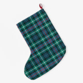 Classic Holiday Tartan Karierte INITIALS Festival Großer Weihnachtsstrumpf (Rückseite (Hängend))