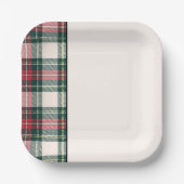 Classic Holiday Tartan Kariertes Festiv Zwei Tone  Pappteller (Vorderseite)