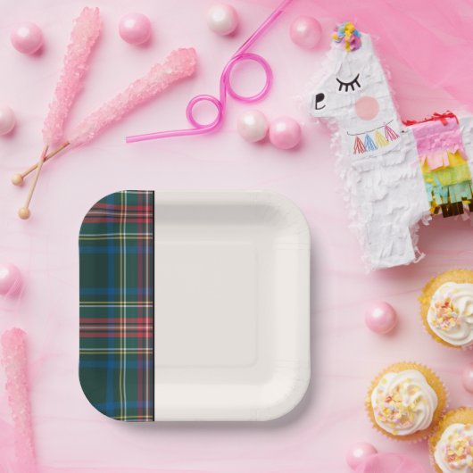 Classic Holiday Tartan Kariertes Festiv Zwei Tone Pappteller (Party)