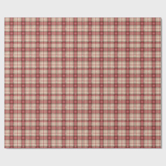 Classic Holiday Tartan Wrapping Paper with Snow Geschenkpapier (Flach)