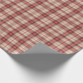 Classic Holiday Tartan Wrapping Paper with Snow Geschenkpapier (Ecke)