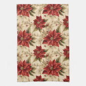 Classic Holiday Tea Towel Rustic Red Floral Style Geschirrtuch (Vertikal)