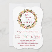 Classic Holiday Wreath Party Weihnachten Einladung (Vorderseite)