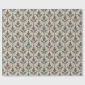 Classic Holly Damask Wrapping Paper Geschenkpapier (Flach)