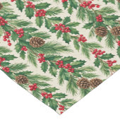 Classic Holly Pine Christmas Botanical  Kurzer Tischläufer (Ecke)