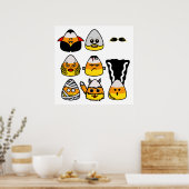 Classic Hollywood Monsters Candy Corn Poster (Küche)
