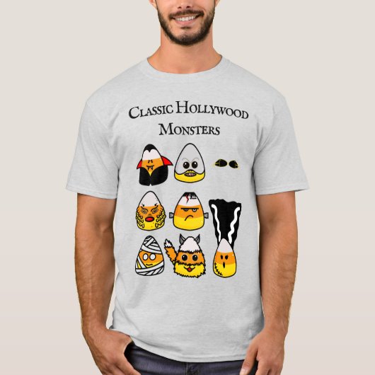 Classic Hollywood Monsters Candy Corn T-Shirt (Vorderseite)