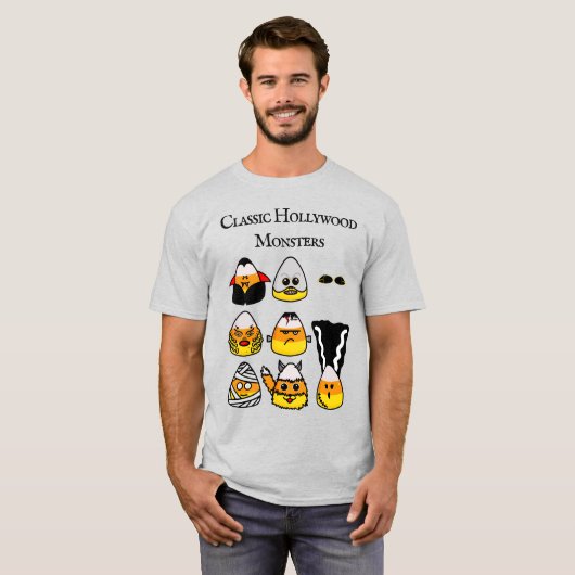 Classic Hollywood Monsters Candy Corn T-Shirt (Vorne ganz)