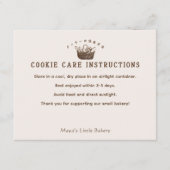 Classic Homemade Bakery Cookie Care Instructions Dankeskarte (Vorderseite)