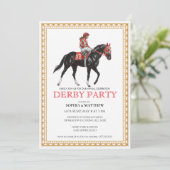 Classic Horse Racing Derby Party Invitation Einladung (Stehend Vorderseite)