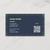 Classic Hotel Blue Business Card mit QR Code Visitenkarte (Rückseite)