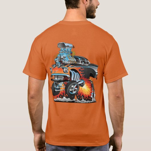 Classic Hotrod Fifties Style Gasser Drag Racing T-Shirt (Rückseite)