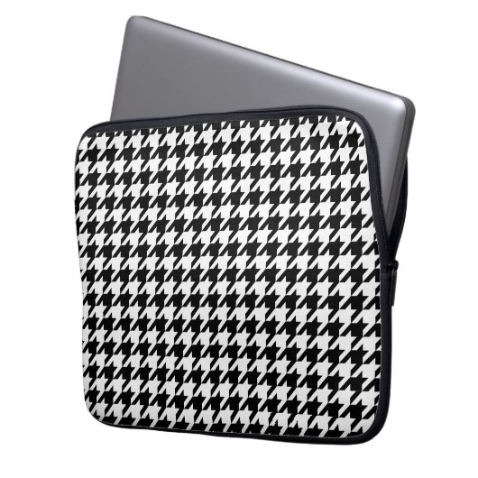 Classic Houndstooth Neopren Laptopschutzhülle (Vorderseite Links)