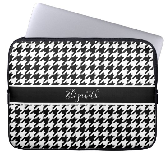 Classic Houndstooth Neopren Laptopschutzhülle (Vorderseite)