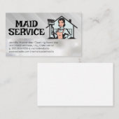 Classic House Maid Holding Room Visitenkarte (Vorne/Hinten)