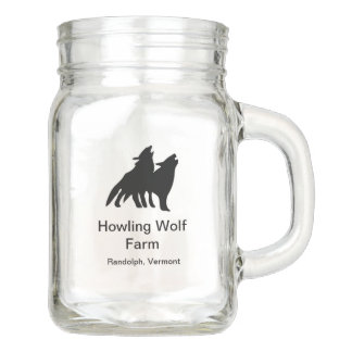 Classic Howling Wolf Mason Jar Einmachglas